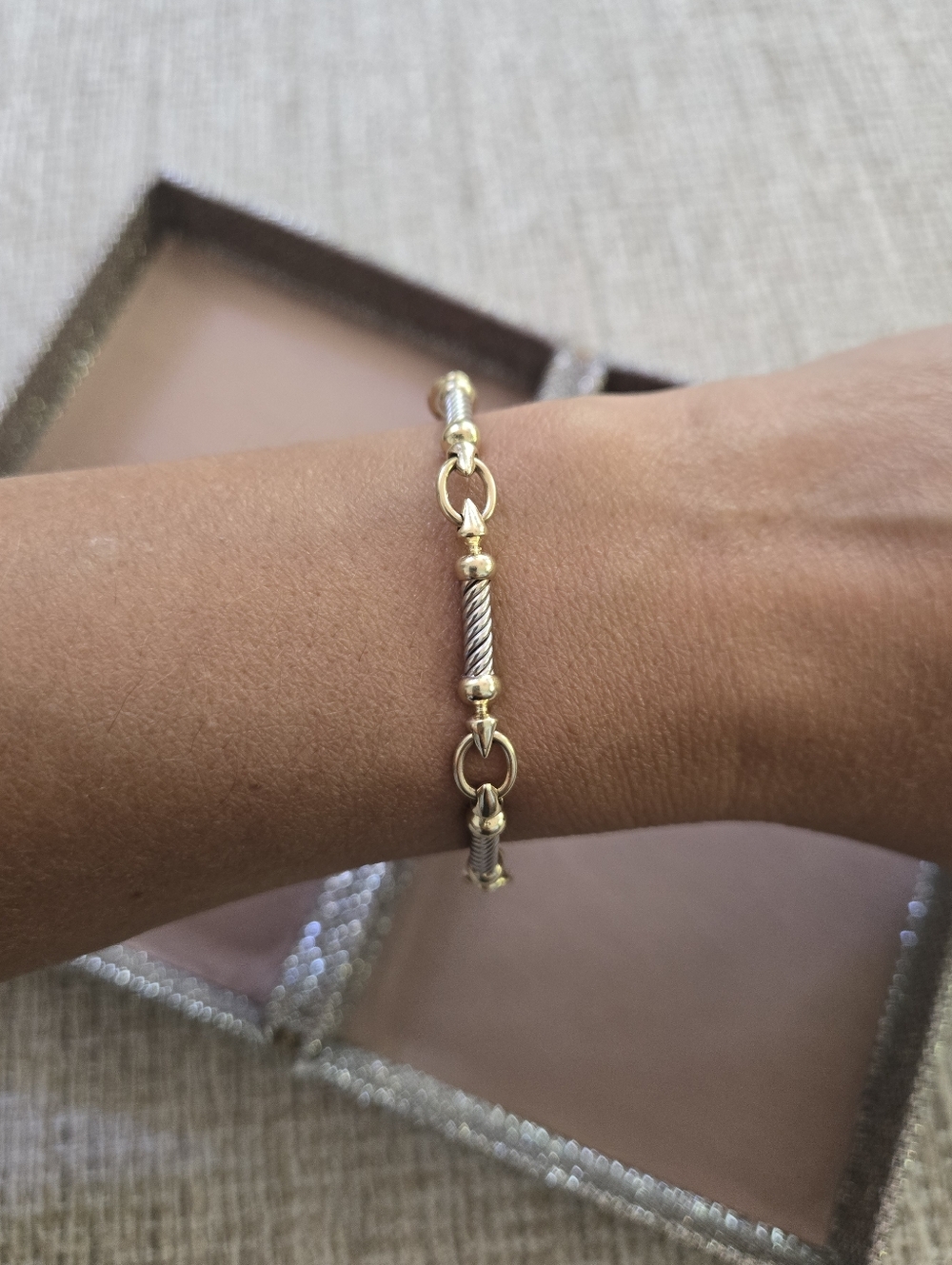 Vintage 14k Gold Two-Tone Link Bracelet
